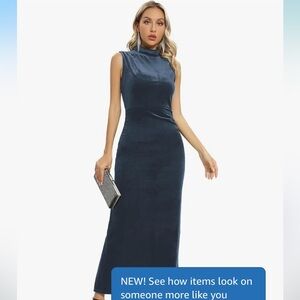 Elegant Sleeveless Blue Dress